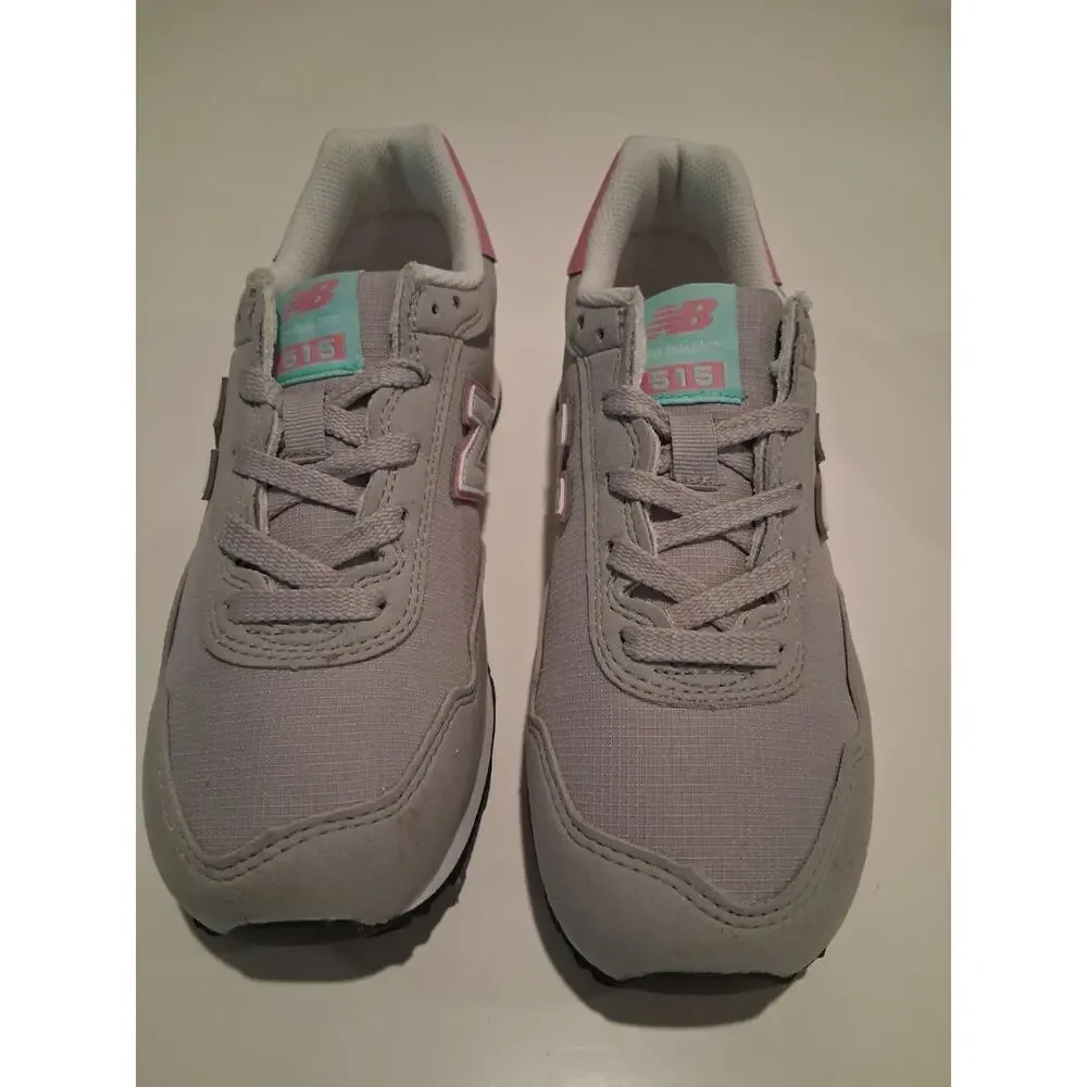 New Balance 515 Girls Shoes Sz 2.5Y Gray Pink Cyan PC515BP NWOB